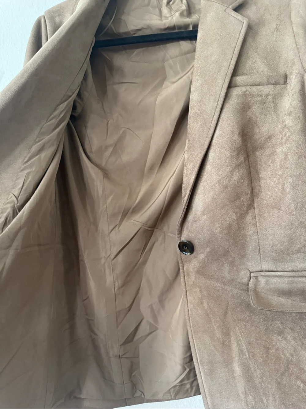 Tahari Brown Faux Suede Single Button Blazer Jacket Size S